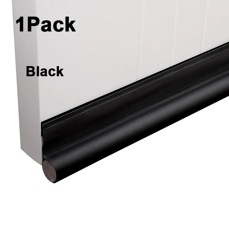94cm Door Bottom Sealing Strip Self-adhesive Weatherstrip Under Door Draft Stopper Windproof Dust-Proof PU Seal Acoustic Foam Qme Black 1 Pack