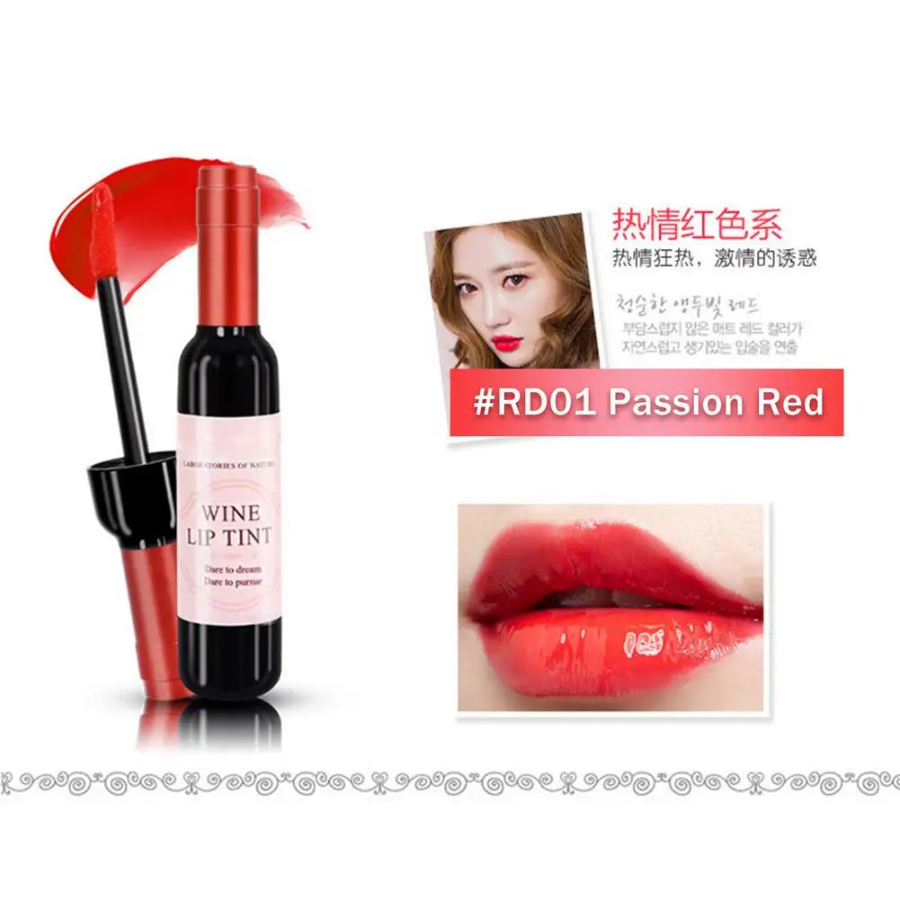 Lipstick Wine Lip Stain Baby Pink Lipgross Matte Liquid Glaze Long Qme A passion red China Mainland