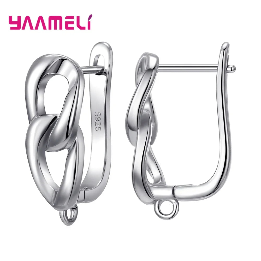 Real 100 925 Sterling Silver Zircon Findings Earrings Leverback