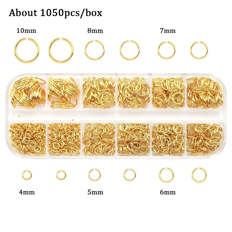 Jewelry Findings Set open jump rings Loose spacer beads Earring hooks Rubber Earring Backs for Jewelry Making DIY handicraft Qme 9