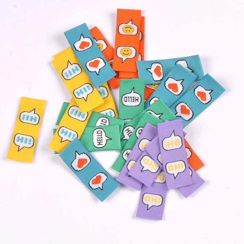 50Pcs/Lot Multicolor embroidery Labels For Sewing Garment Handmade Accessories Clothes Care Bags Tags DIY Crafts 1.5x4cm c2777 Qme