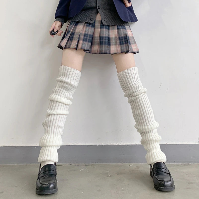 70cm Japanese Lolita Sweet Girl Warmers Knitted Foot Cover Leg Warm Socks Women Slim Long Winter Sock Cosplay Heap Heap Socks Qme