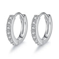 Earrings for Women Girls Simple Crystal Loop Hoop 925 Sterling Silver Stamped Jewelry Hot Sale Wedding Engagement Accessory Qme White
