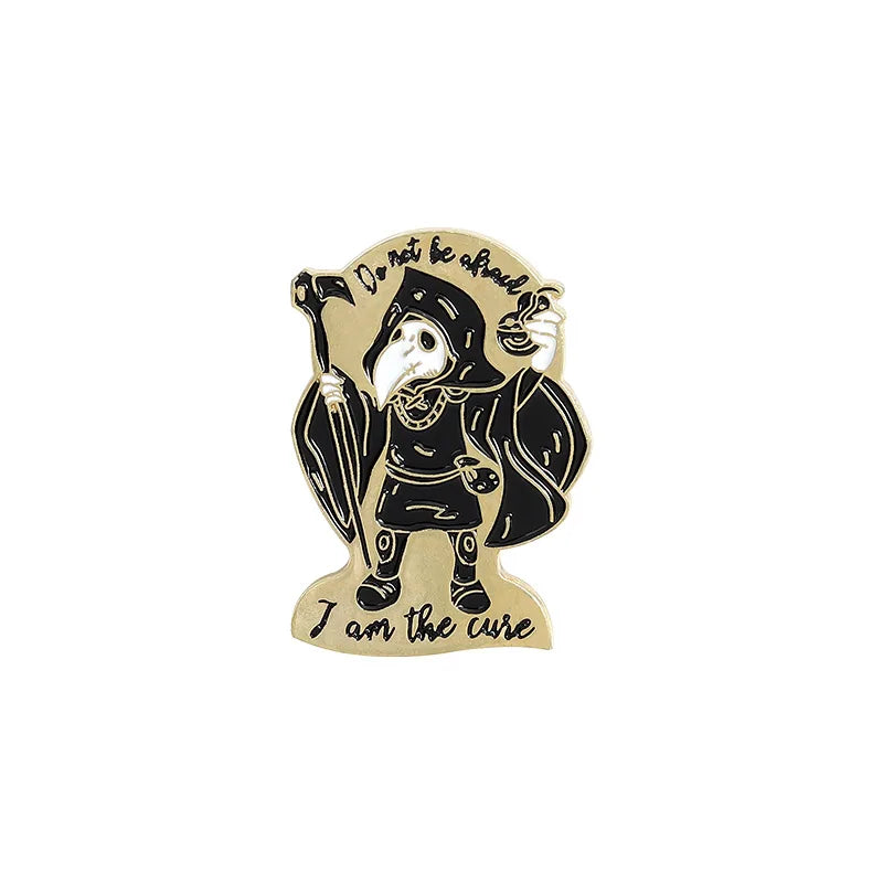 Punk Plague Doctor Enamel Lapel Pins Gothic Brooches Badges Black Death Fashion Pins Gifts for Nurse Friends Jewelry Wholesale Qme 19