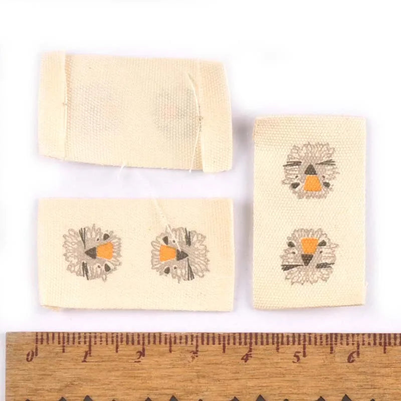 Mixed Animal Printed Cotton Woven Labels For DIY Sewing Accessories Garment Fabric Shoes Bags Clothing Tags 50pcs c2244 Qme