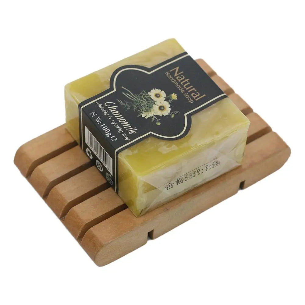 Natural Handmade Soap Bamboo Charcoal Oil Control Facial Cleaning Soap Chamomile Volcanic mud Hydrating Exfoliating Bath Soap Qme