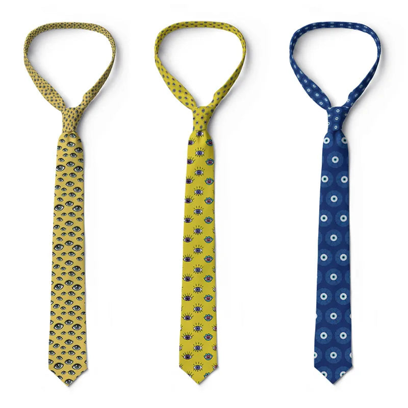 3D Print Ties Men Wome Printted Classic Tie Stripe Design Skinny Neck Qme