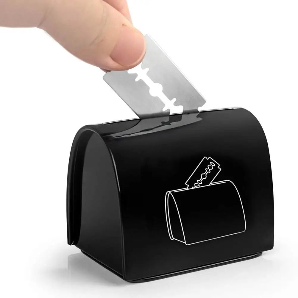 Safe Guard Razor Blade Disposal Case Safe Storage Bank For Men Used Safety Razor Blades Disposable Blade Recycling Bin Box Qme