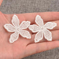 50Pcs/lot Flower White Lace Fabric Patches Mesh Trim For Sewing Decoration Garment Sew On Ribbon Applique Accessories 40mm c1142 Qme WHITE China Mainland L