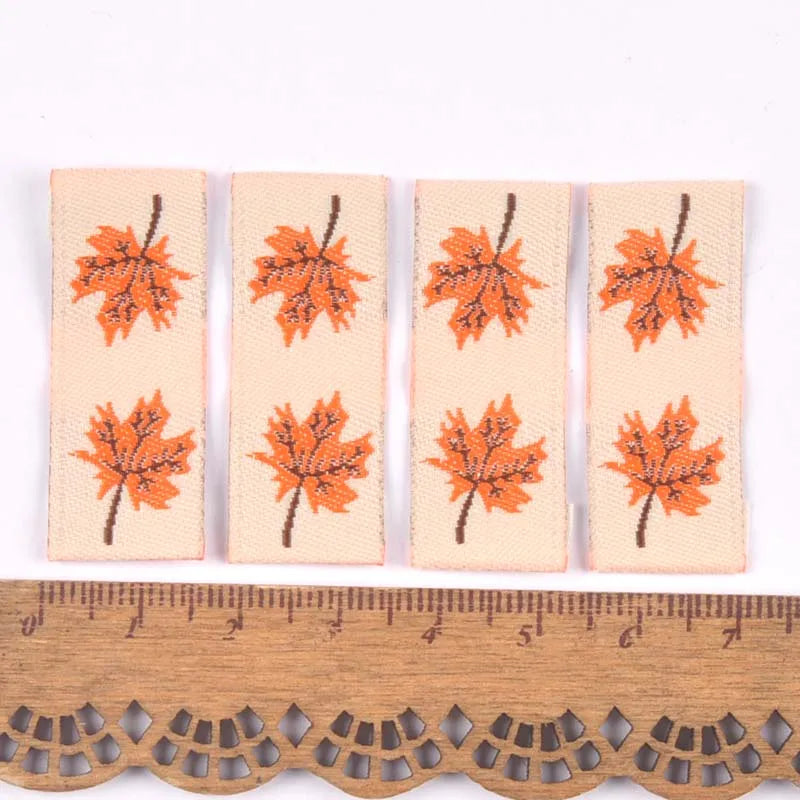 50Pcs Maple/Mushroom Embroidery Washable Labels Sewing Accessories Care Bags Clothing Tags For Garment Handmade Crafts c3159 Qme 4