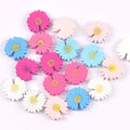 25pcs 21.5mm Multicolor Chrysanthemum Wood Craft Wooden Spacer Beads Pacifier Clip DIY Jewelry Making Bracelet Accessories m2238 Qme Default Title