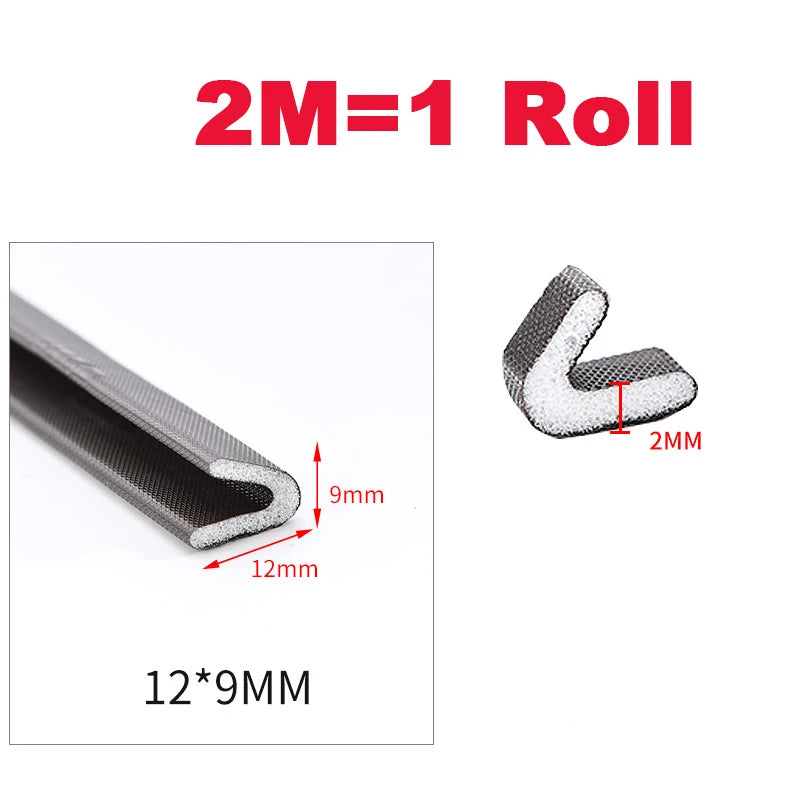 V Shape Adhesive Weather Stripping Door Frame Seal PU Foam Window Insulation Anti Collision Soundproof Tool Brown Qme M 6M