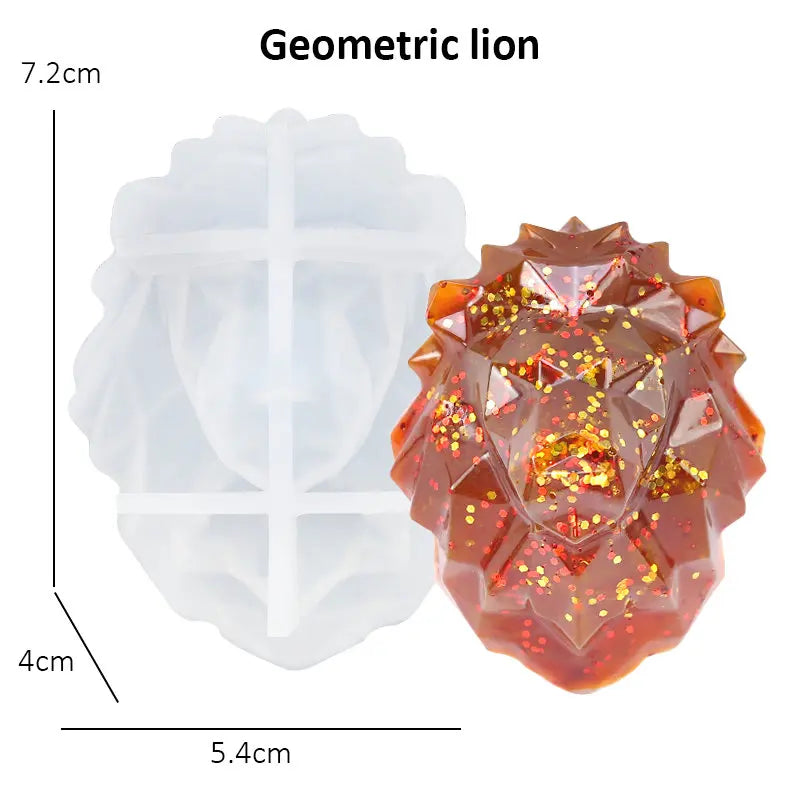 Stereoscopic Animal Resin Molds Silicone Bear Casting Molds Epoxy Resin Mold for Keychains DIY Handmade Resin Jewelry Supplies Qme Lion