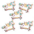 20Pcs mix Single-horned horse wood slices DIY Craft Scrapbooking Accessories for Home Decor Unfinished wooden Ornament m2181 Qme 1