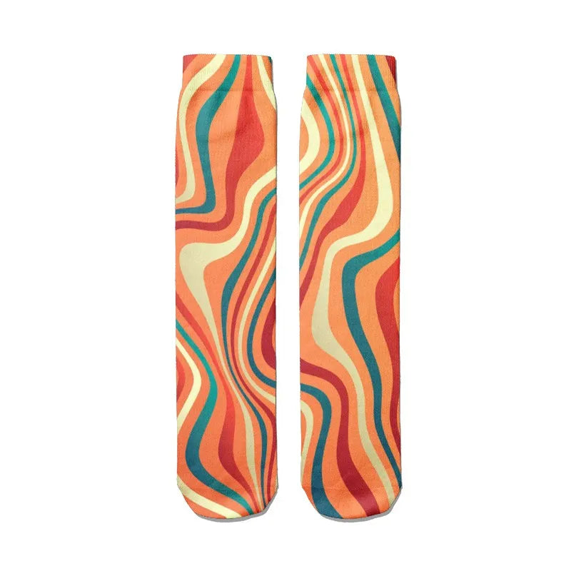 Women Happy Funny Socks 3D Print Abstract Art Cute Graffiti Candy Qme style4 One Size China Mainland