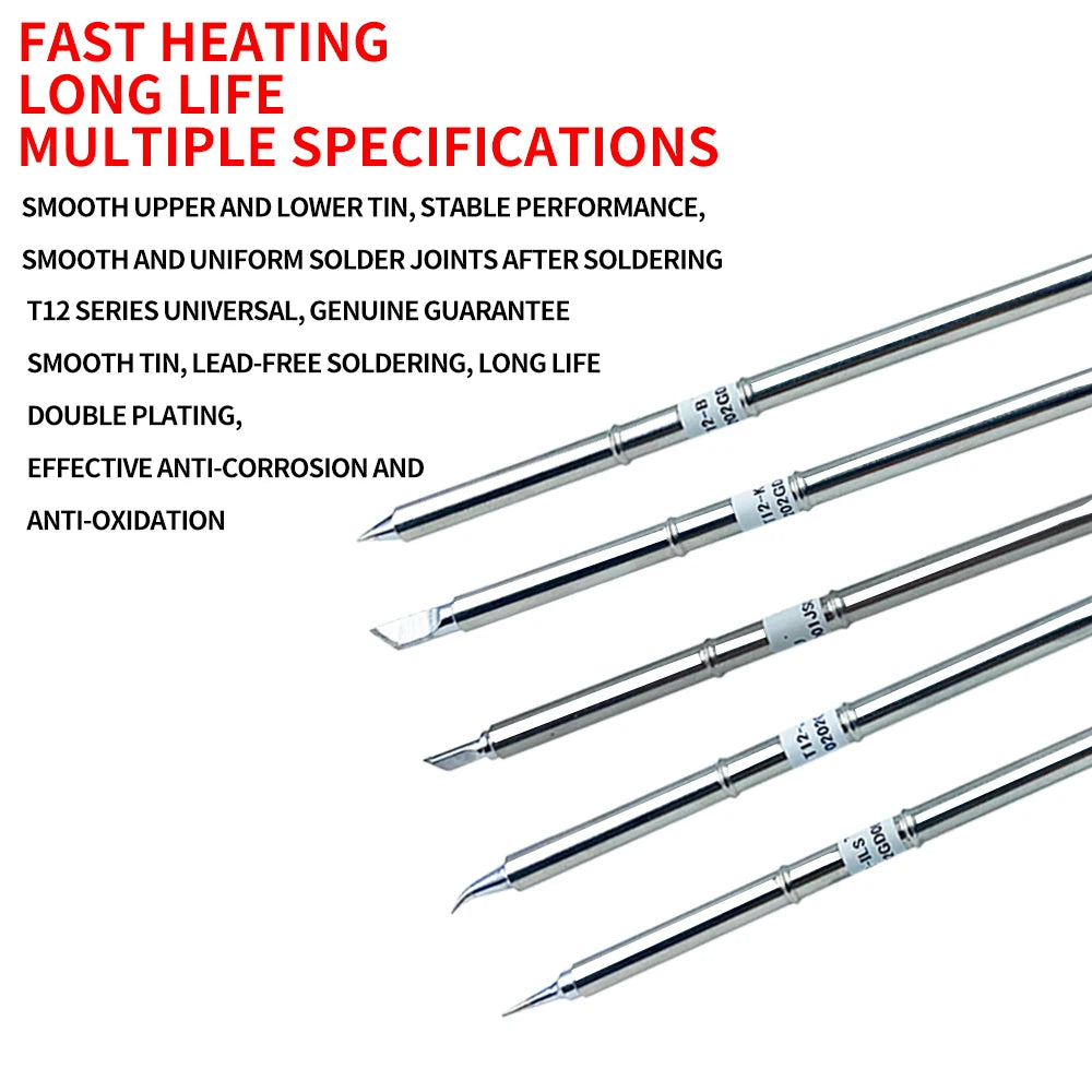 Lefavor T12 Series Soldering Iron Tips FX951 FX-952 Station Qme T12-I