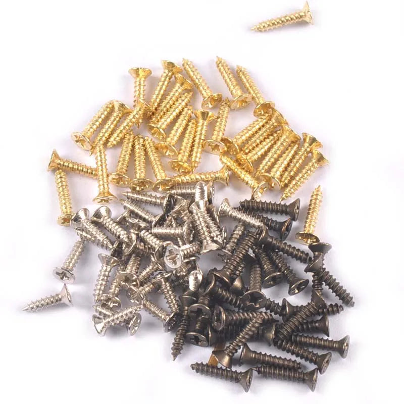 100Pcs Mini Flat Head Screw For Wooden Box Hardware Accessories Carpenter's Furniture Wood Working Bronze/silver/golden Screws Qme
