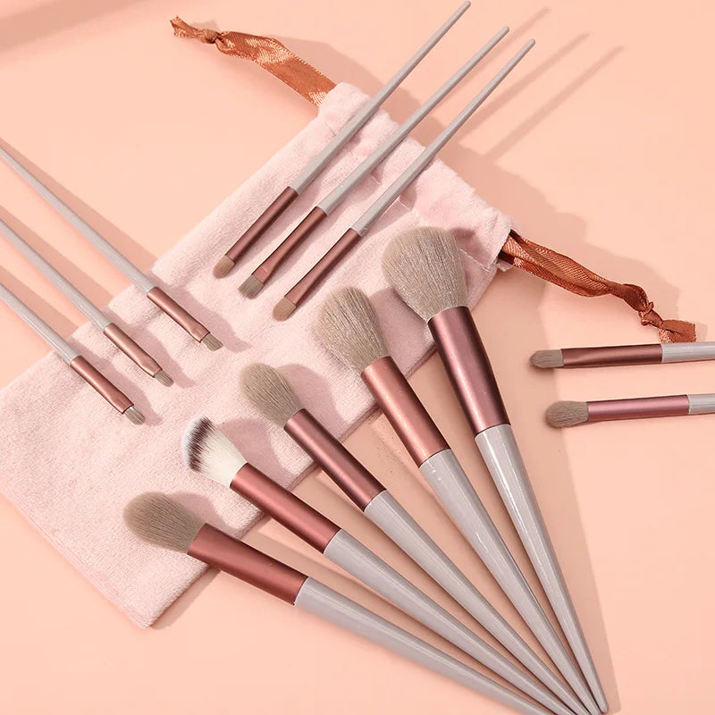 Makeup Brushes Fluffy Soft Beauty Cosmetics Foundation Blush Qme 13PCS With Bag-1 China Mainland