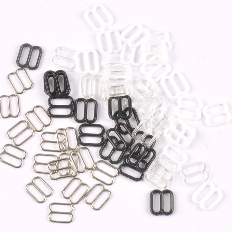 100pcs Black White Metal/plastic Belt Buckle Hair Jewelry Ribbon Adjuster DIY Accessories Wedding Card Buckles Home Decor c2407 Qme