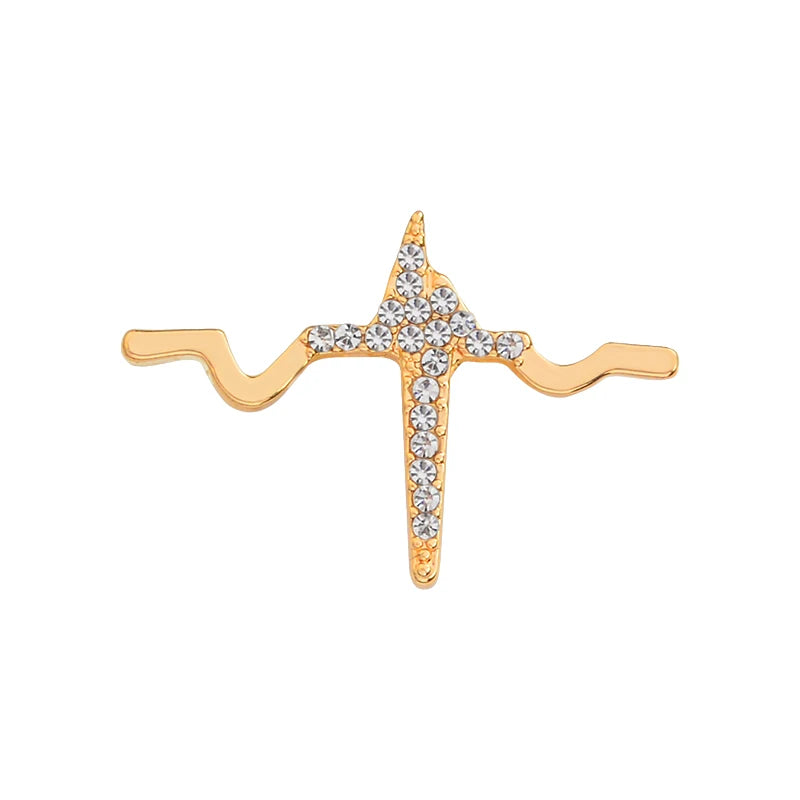 Medical Brooches Collection Crystal Uterus Microscope Scalpel Stomach ECG Tooth Pins Jewelry for Doctor Nurse Badge Wholesale Qme Electrocardiogram G