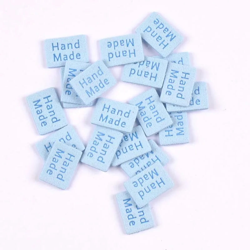 20Pcs Multicolor Flannelette Embossed Handmade Labels Sewing Accessories For Clothes Care Bags Garment Tags DIY Crafts 20x14mm Qme