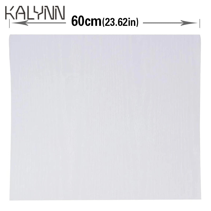 White Wood Self-adhesive Wallpaper Kitchen Cabinet Locker Vinyl Liner Qme