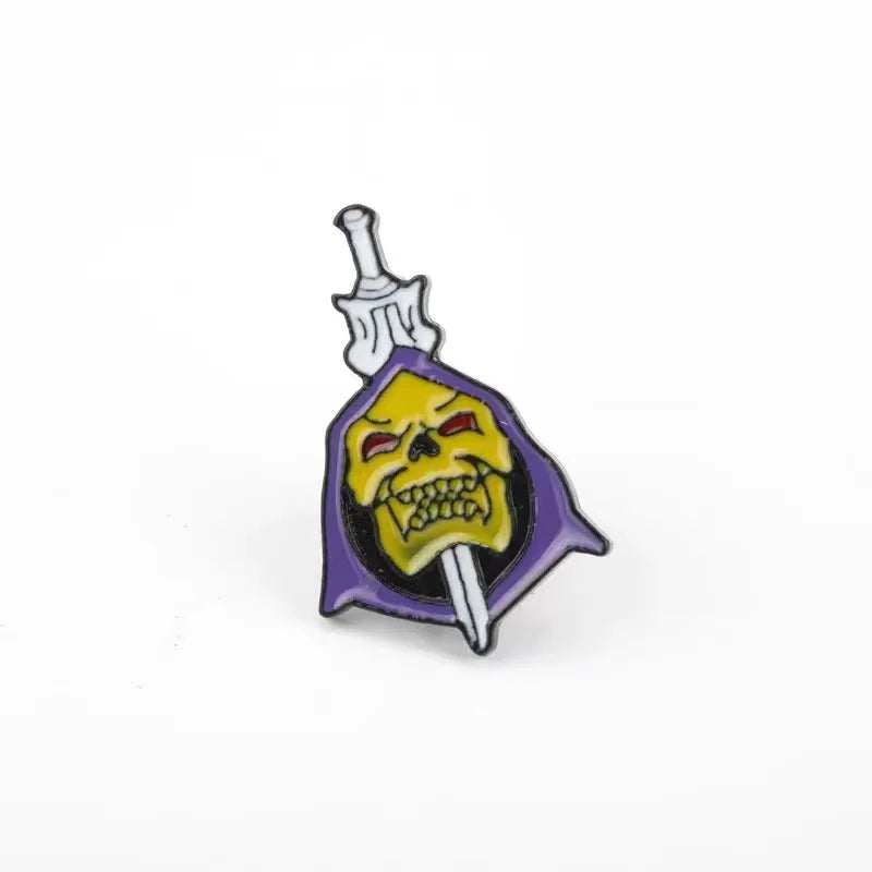 Skeletor Purple Hood Enamel Pins Master Universe Badge Brooch Bag Clothes Lapel Classic Cartoon Jewelry Halloween Gift Wholesale Qme style11