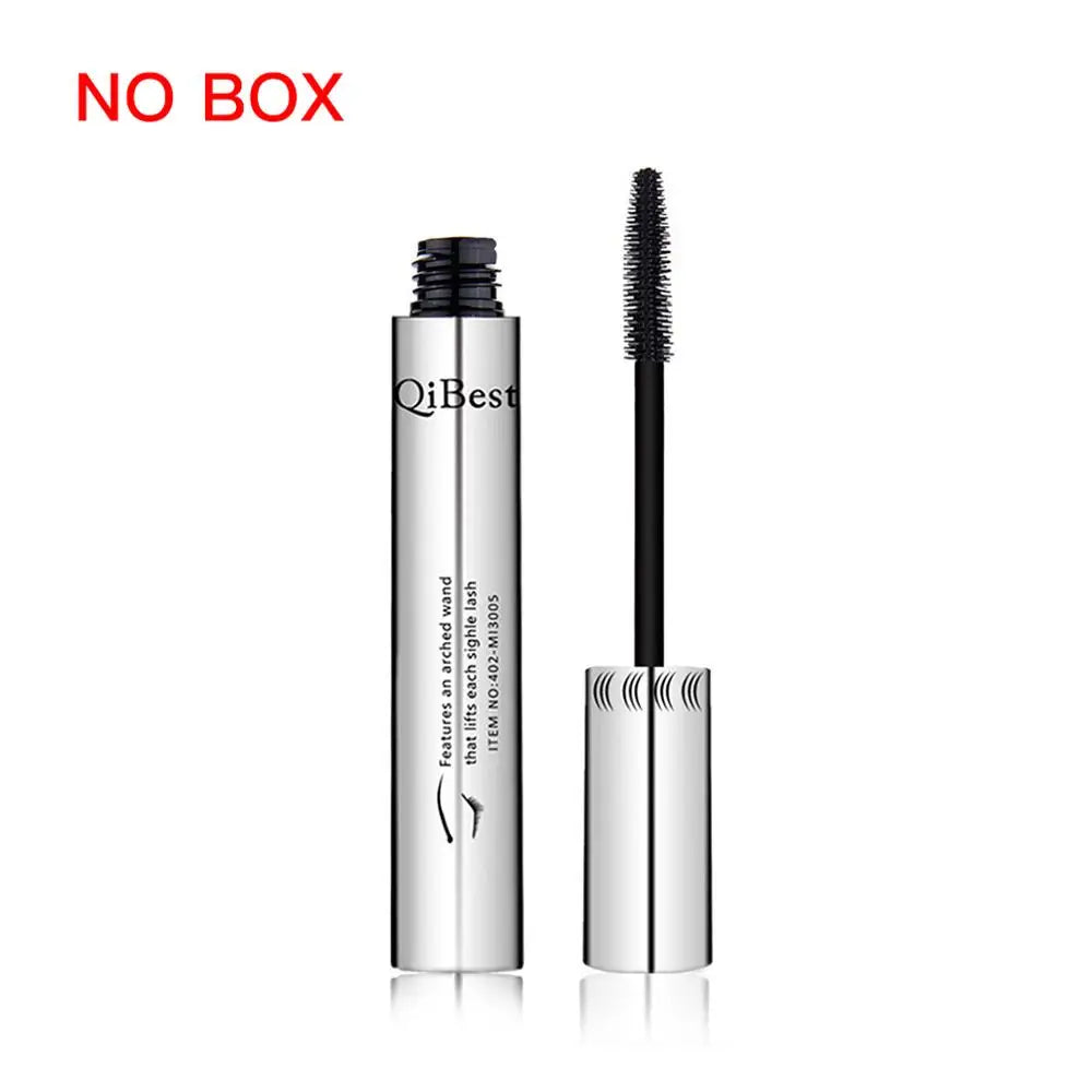 QIBEST 4D Black Mascara Waterproof Curling Lengthening Eyelash Rimel Mascara Thick Women Professional Makeup Silk Fiber Mascara Qme Q2504-no box China Mainland