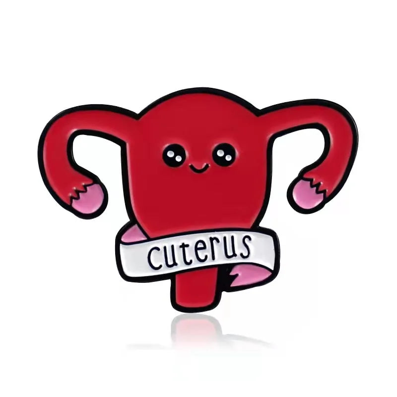 Cuterus Custom Enamel Pin Women Female Uterus Womb Brooches Gift Feminism Icons Pin Badge Button Lapel Pin for Clothing Cap Bag Qme