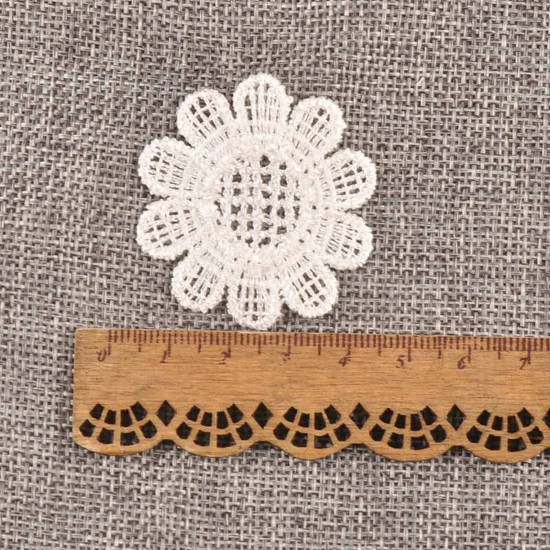 10-50pcs Random Mixed Flower Pattern Embroidered Lace Applique Mesh Trim For Garment Accessories Decoration Sew DIY Fabric C1501 Qme