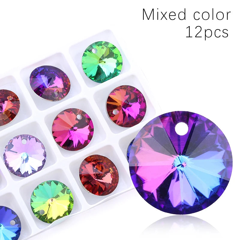 14mm Mixed Color Heart Shape Pendant Glass Beads Gems Starfish butterfly charms for Women Jewelry Making Earring Necklace DIY Qme Satellite 12pcs