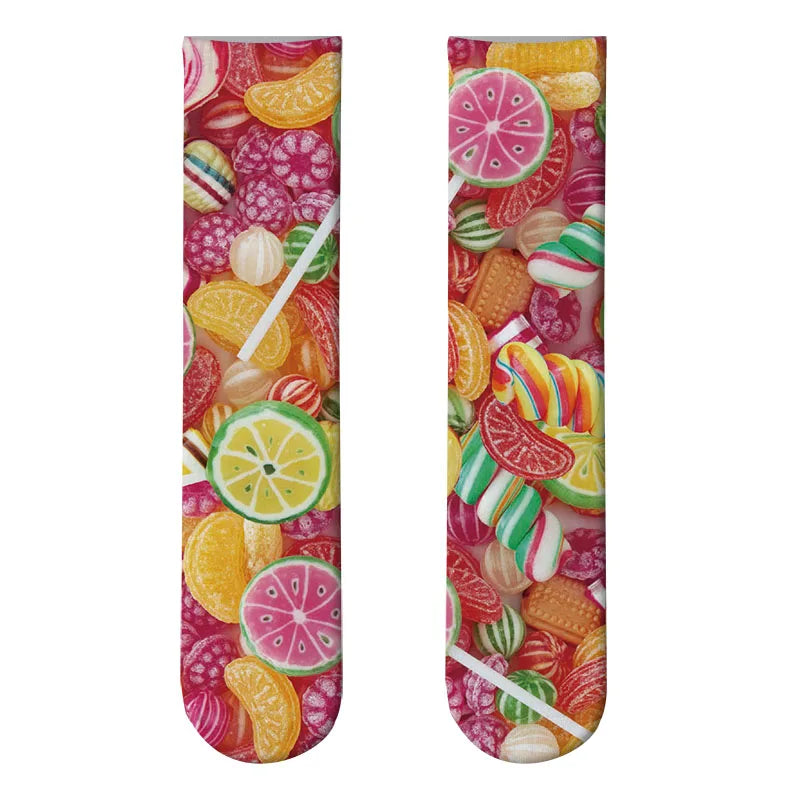 Candy Ice Cream 3d Patterned Socks Funny Soft Autumn Winter Sports Qme style1 One Size China Mainland