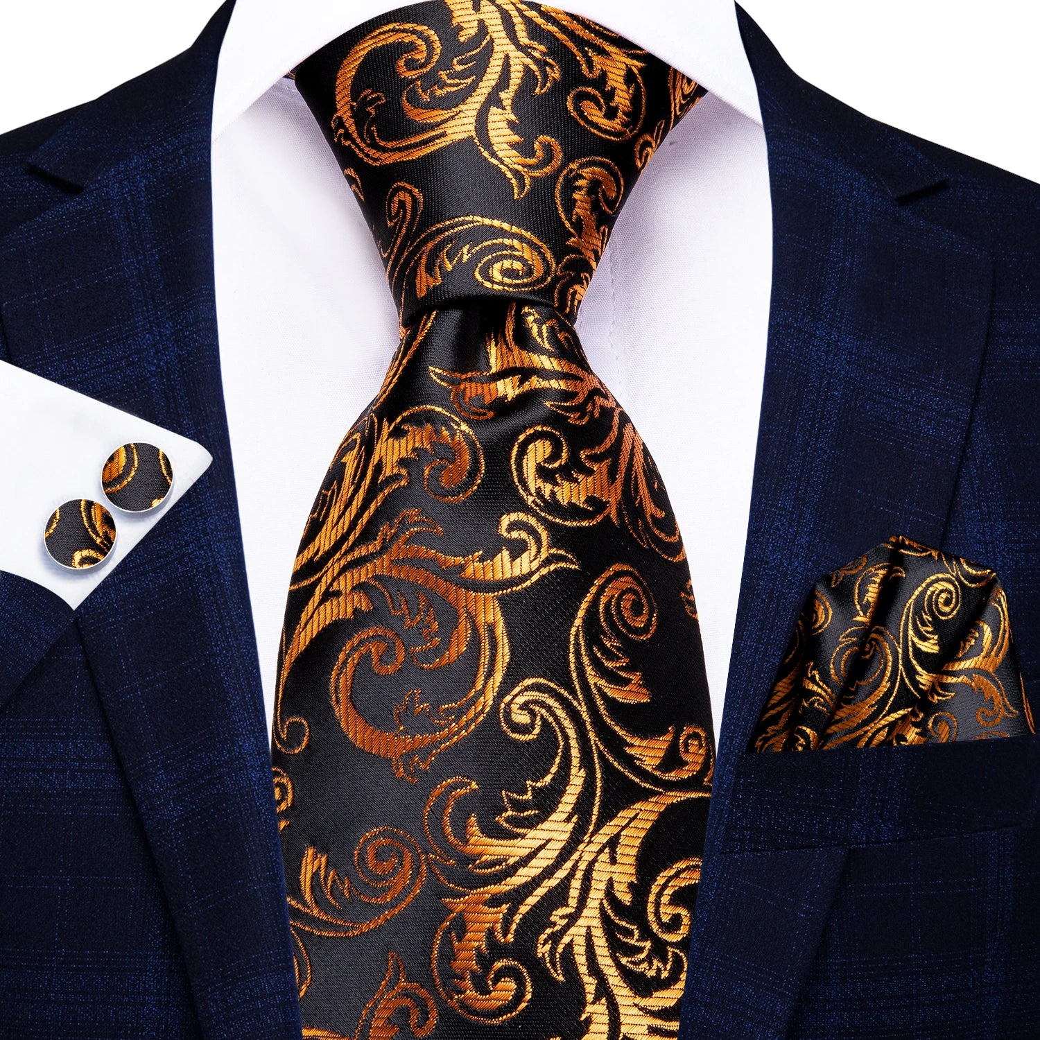 Blue Business Solid Plaid Striped Men's Tie Necktie Ties Men Formal