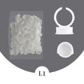 NATUHANA Disposable Eyelash Extension Glue Holder Ring Lash Tattoo Qme 100pcs x L1 - White