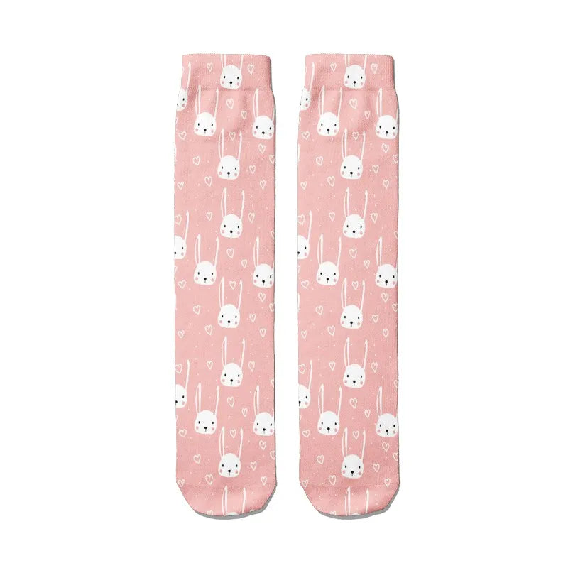 Creative Korean Cartoons Cute Panda Women's Socks Casual Cotton Funny Qme style6 One Size China Mainland