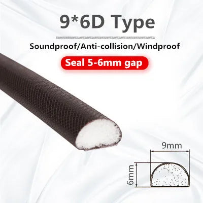 5M Door Window Sealing Strip Self-adhesive Soundproof Dustproof V-type Foam Sealing Tape Windproof Door Seal Gap Filler Qme 9x6D