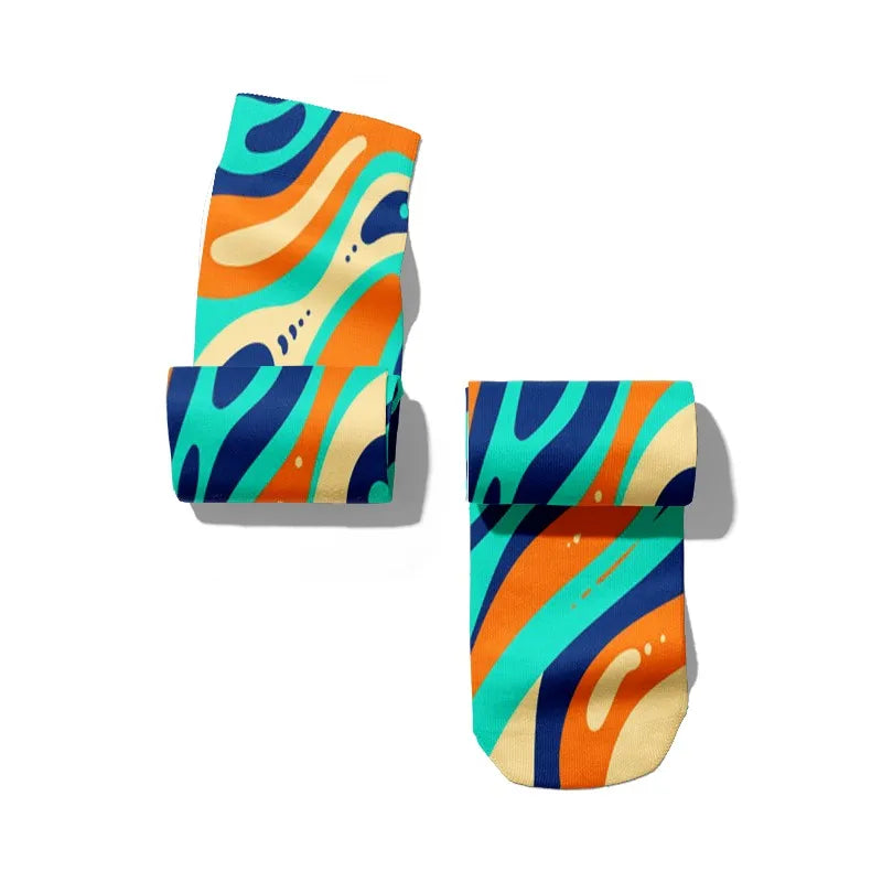 Women Happy Funny Socks 3D Print Abstract Art Cute Graffiti Candy Qme