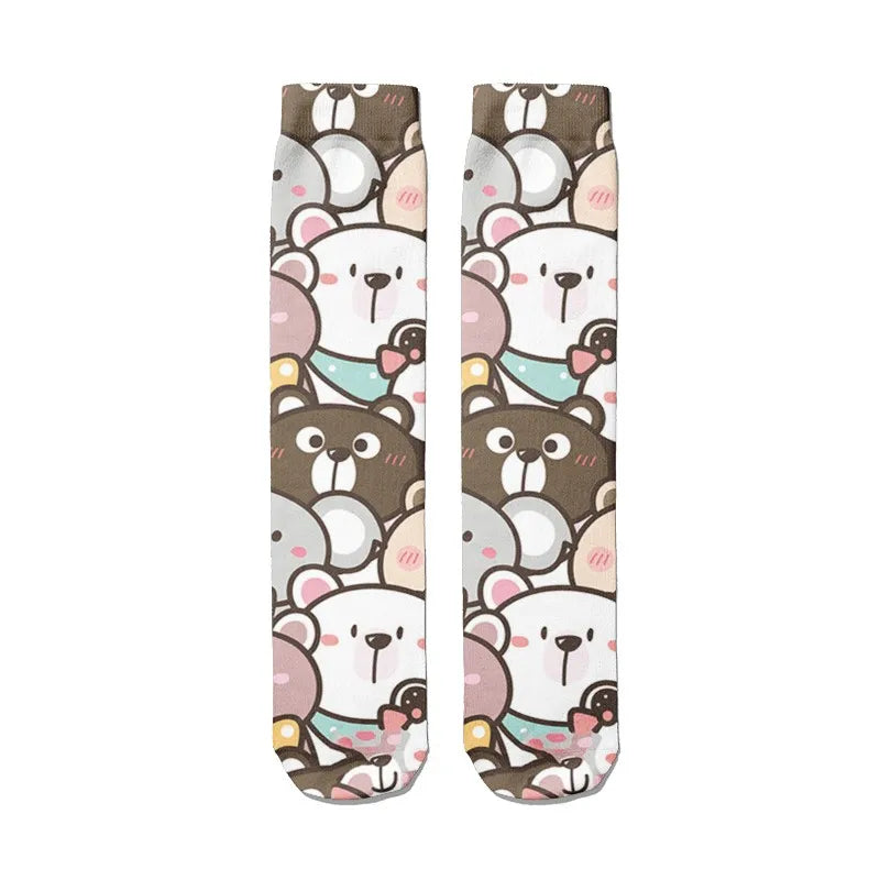 Fashion Cartoon Women's Breathable Socks Kawaii Bear Cute Animal Qme style1 China Mainland