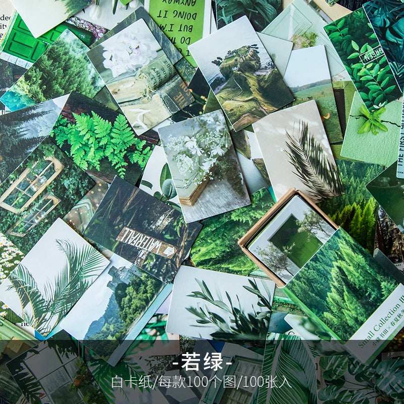 100pcs/Box Vintage Paper Kraft Cardstock Scrapbooking/Card Making/Journaling Project DIY Diary Decoration LOMO Card Van Gogh Qme D