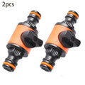 2PCS Garden Hose Pipe In-Line Faucet Tap Shut Off Valve Fitting Watering Irrigation Connector 16mm Quick Coupler Garden supplies Qme Default Title