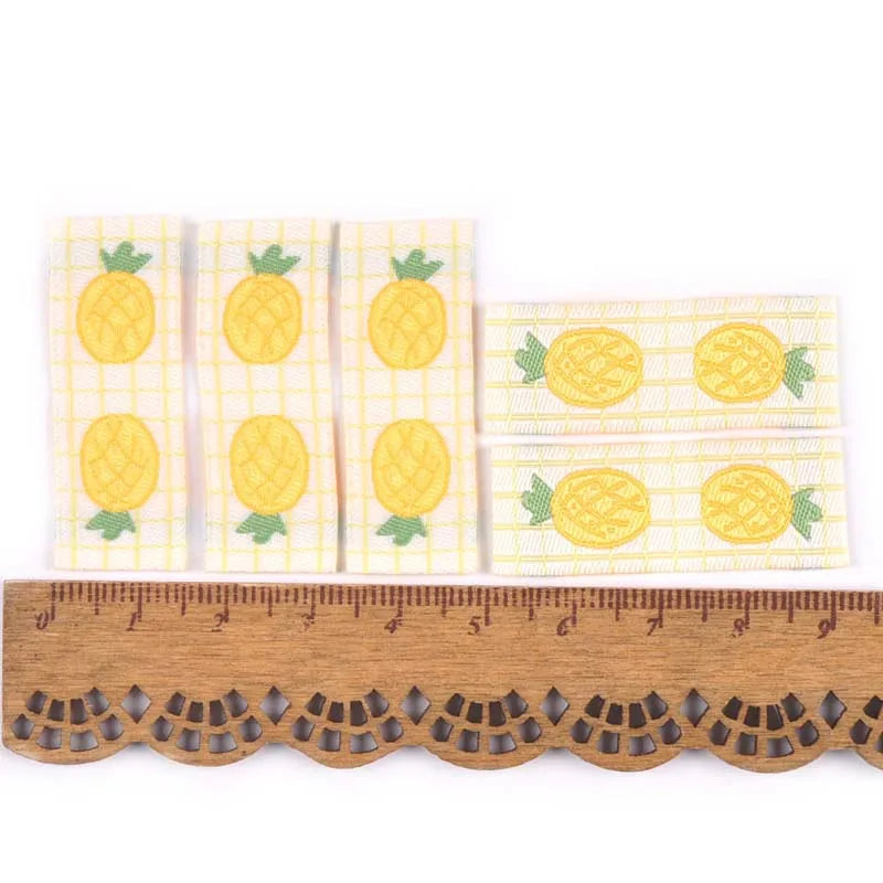 50Pcs Fruits Embroidery Cherry/Avocado Labels For Sewing Accessories Washable Care Bags Clothes Handmade Crafts Garment Tags Qme 2