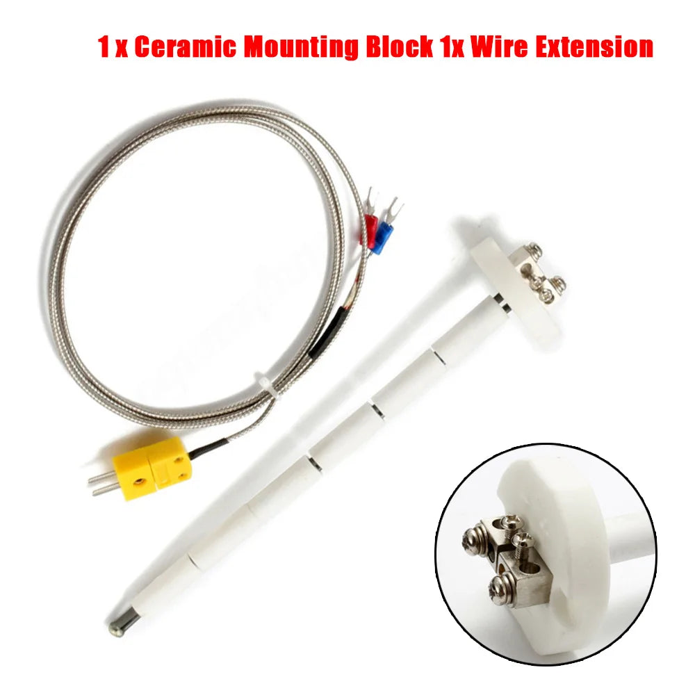 Universal K-Type Thermocouple Block Ceramic Kiln Probe 2372/1300 Degree F/C 11G High Tool Temperature Controller New Qme