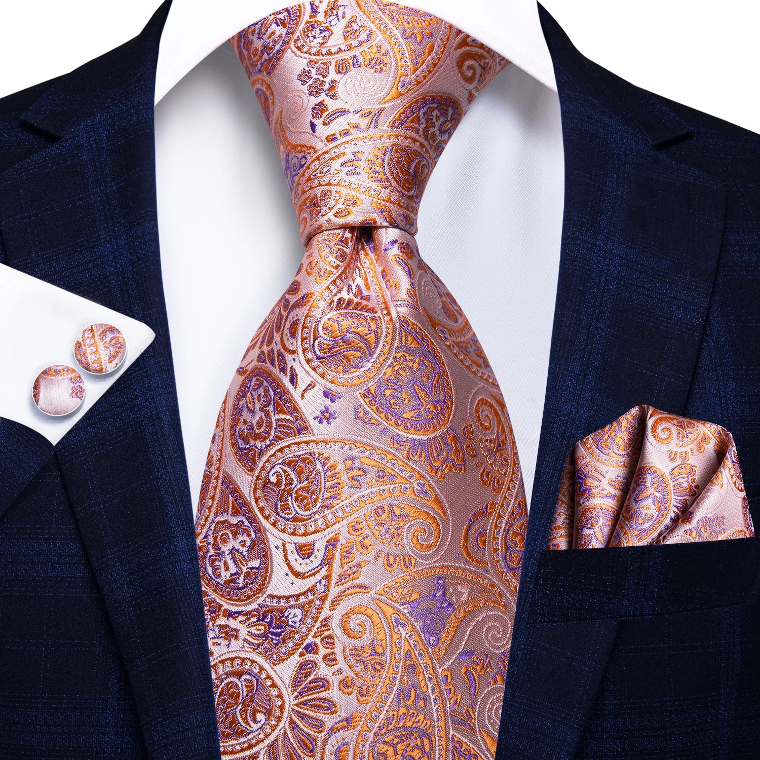 Luxury Mens Ties Floral Black Gold Paisley Red Blue Necktie Pocket