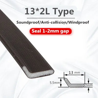 5M Door Window Sealing Strip Self-adhesive Soundproof Dustproof V-type Foam Sealing Tape Windproof Door Seal Gap Filler Qme 13x2L