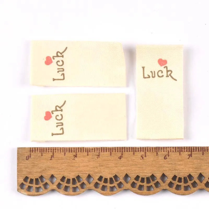 50pcs Mixed Beige Handmade Printed Cotton Woven Labels For Clothing Care Label Washable Garment Tags Sewing Accessories c2395 Qme 9