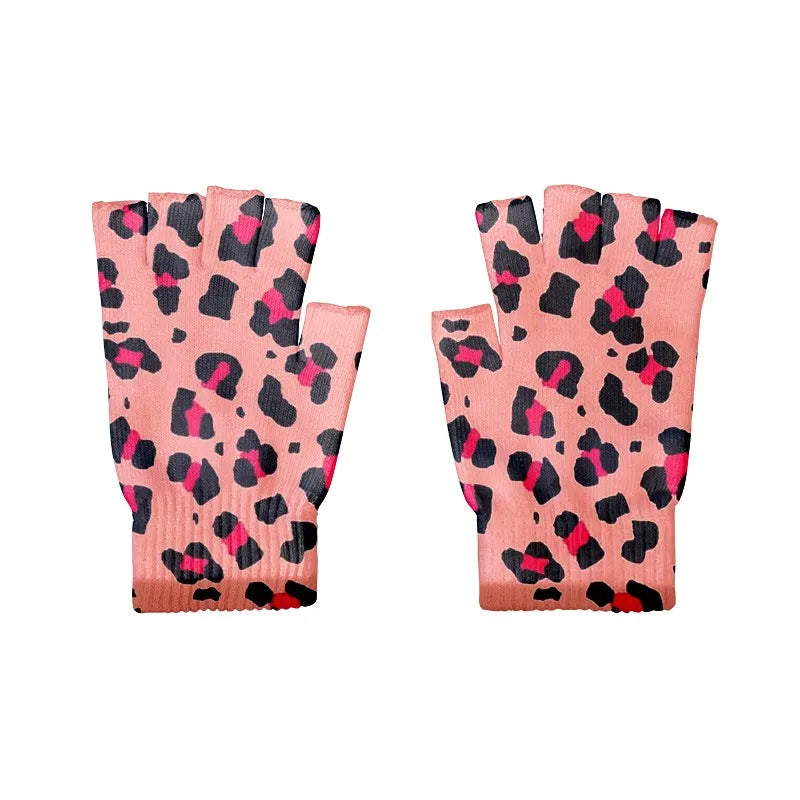 Women Leopard Gloves Fashion Elastic Five Fingers Men's Outdoor Qme style10 One Size China Mainland