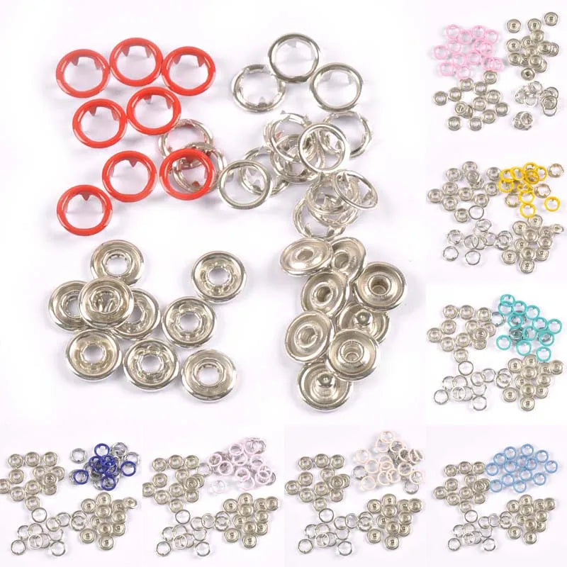 9.5mm 18color Metal Prong Snap Buttons For Clothes Baby Romper Buckle Snap Fasteners Press Studs Poppers 20sets(4pcs 1set) c2230 Qme