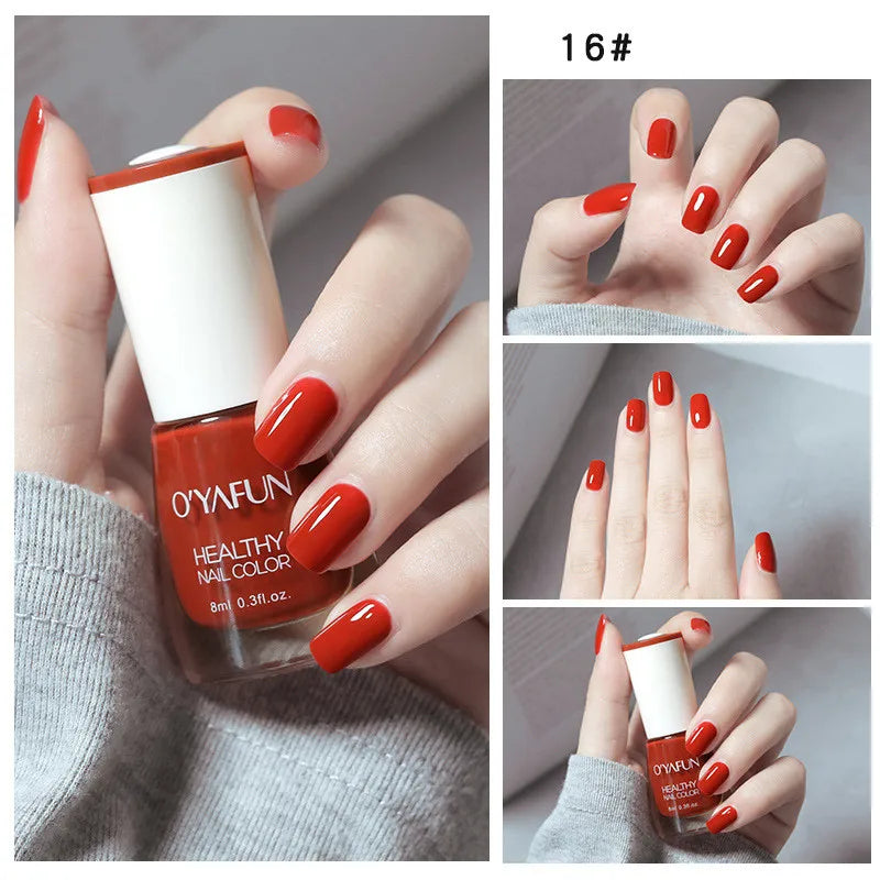 Nail Art Tearable Quick Dry Normal Without Lamp Nail Polish Glitter Sequins UV Varnish Matte Waterproof No-bake Nail Polish Qme 16