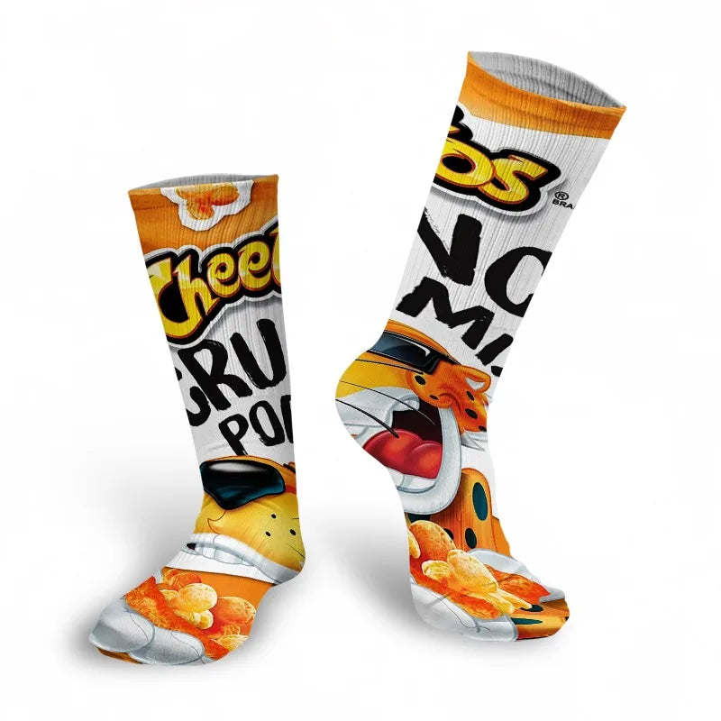 Funny 3D Printing Potato Chips Socks Female French Fries Packaging Qme style2 One Size China Mainland