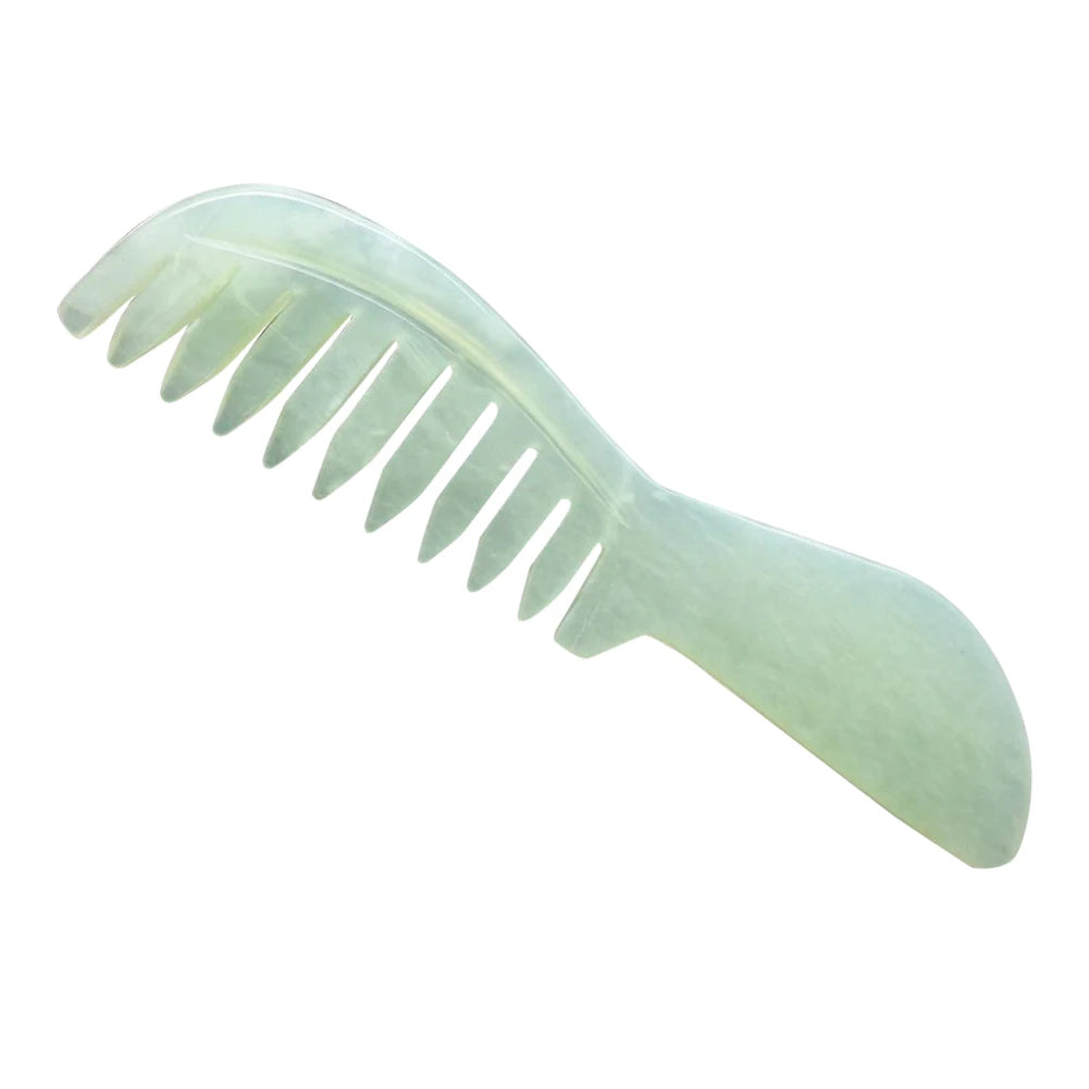 Natural Jade Stone Massage Comb Jade Scraping Comb Massage Head Soothing Nerve Jade Massage Comb Hair Care Tools Random Color Qme Random Color United States